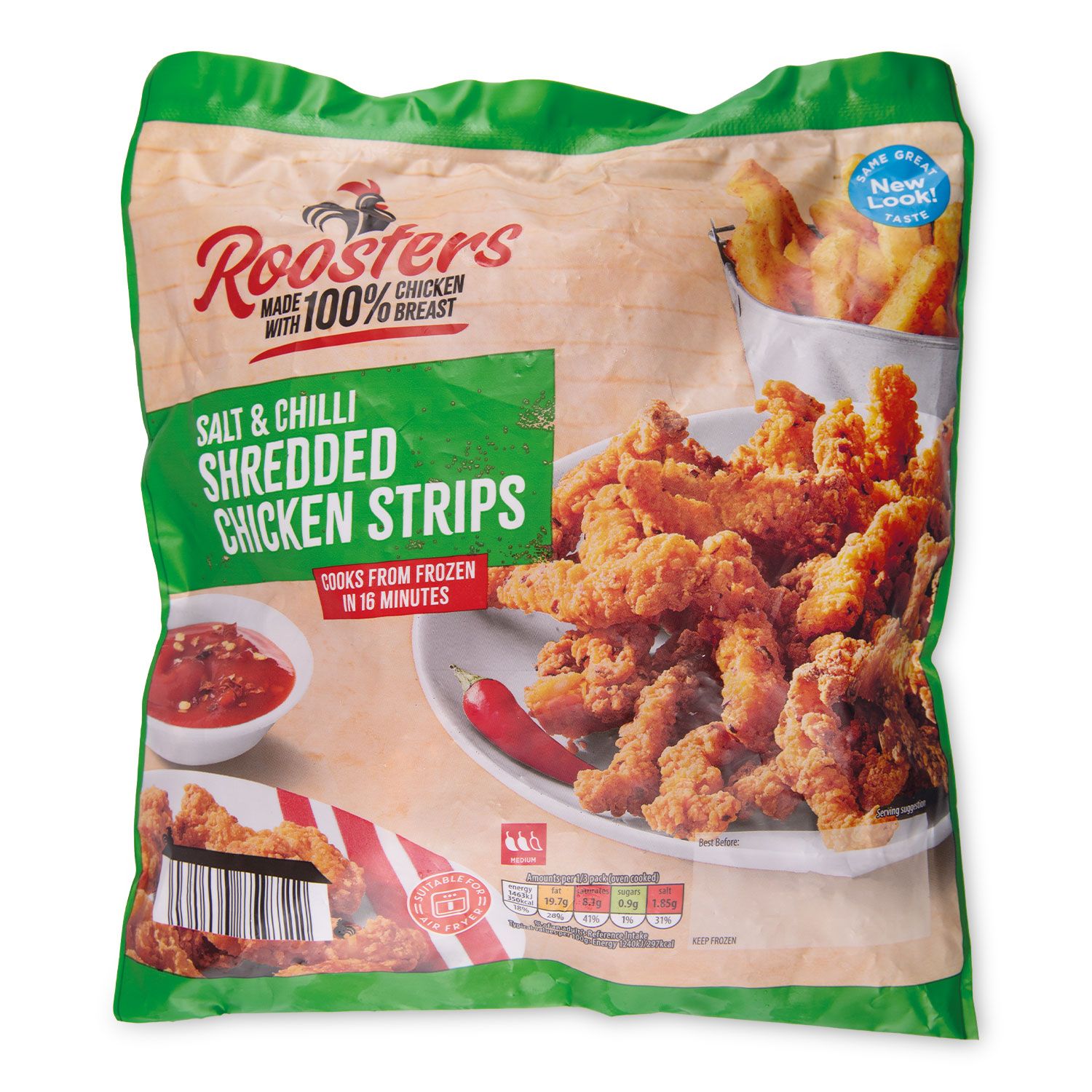 Salt & Chilli Shredded Chicken Strips 380g Roosters